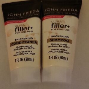 Bundle of 2 Tubes John Frieda Ultra Filler+ Shampoo and Conditioner 1 oz each